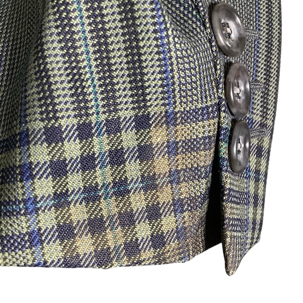 VTG Christian Dior Monsieur Wool Plaid Two-Button Blazer-FLAWED - Picture 13 of 15